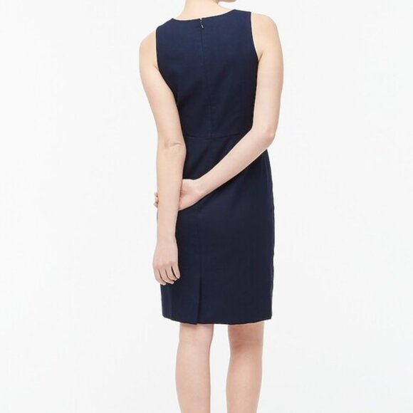 J. Crew Navy Blue Sheath Dress with Waist Tabs - Size 2P - Picture 8 of 16